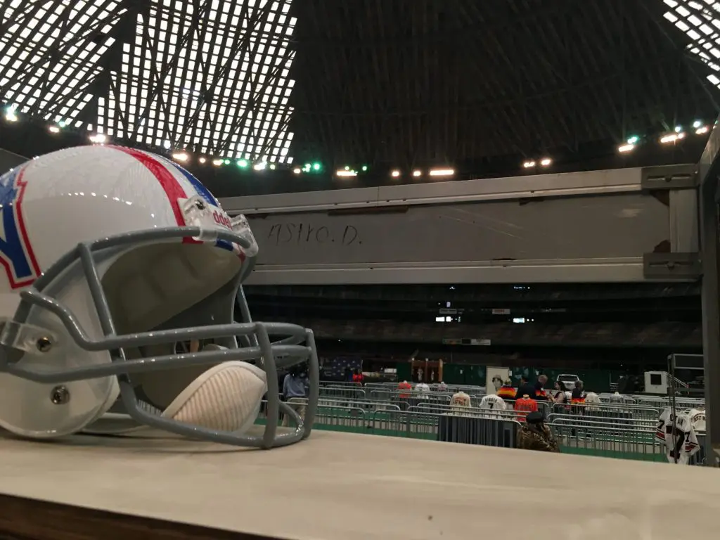 Oilers fans came out in full force to see relics like this helmet. 
