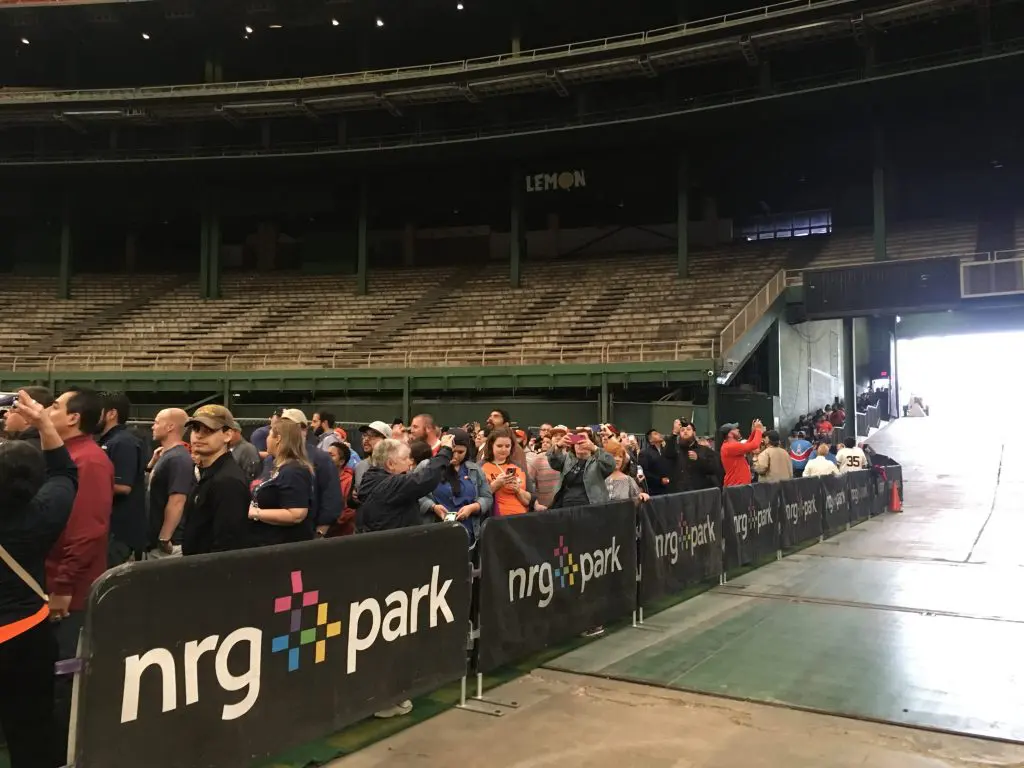 People poured into the stadium at 5 on the dot. 