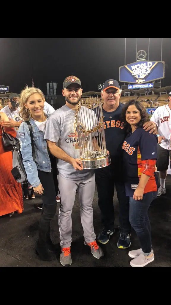 Lance McCullers Jr. and his wife Kara and parents Lance and Stacie McCullers