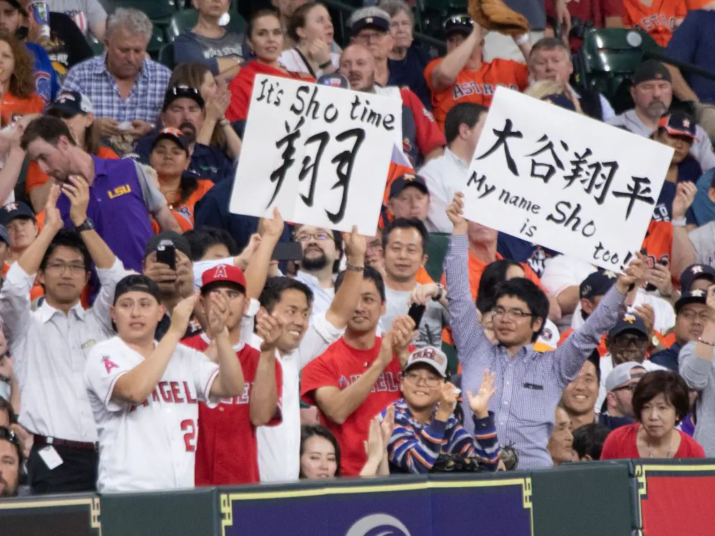 Shohei Ohtani turned an ordinary Tuesday at Minute Maid Park to an event with plenty of super fans showing.