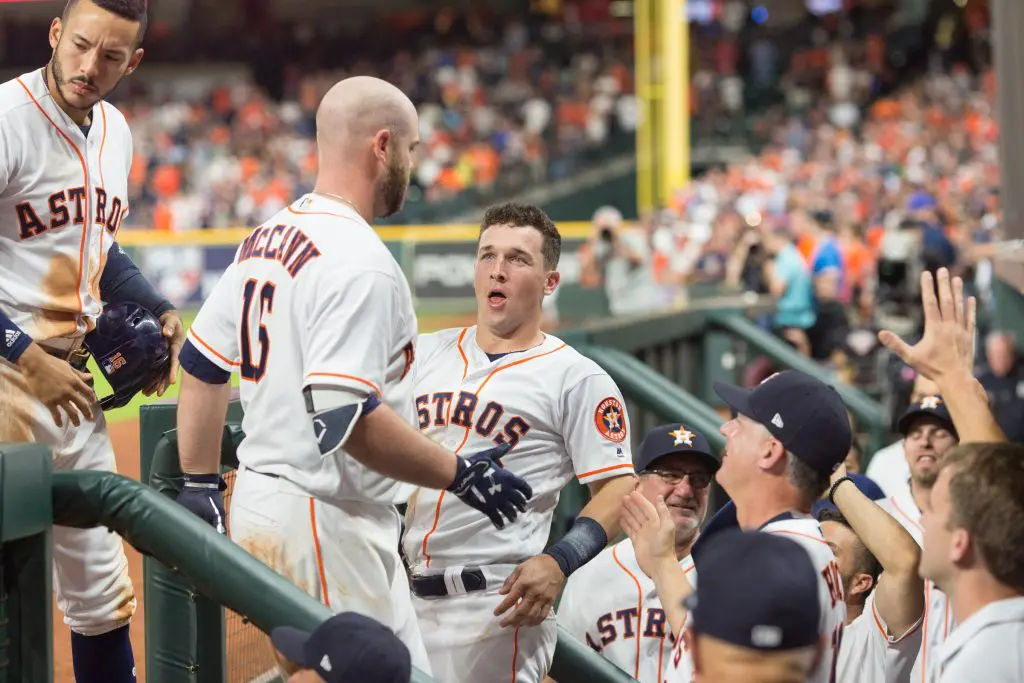 When Brian McCann hit a home run bomb, Astros third baseman Alex Bregman got a little excited.
