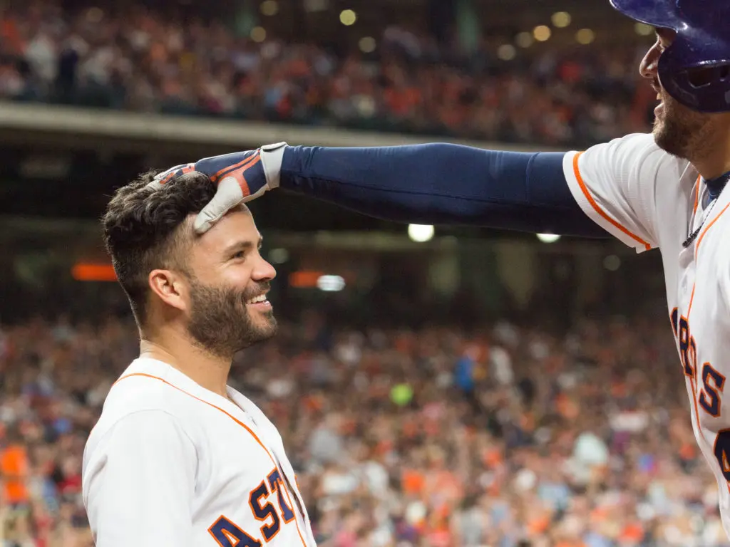 Even George Springer knows that it all comes down to Jose Altuve with these Astros. (Photo by F. Carter Smith.)