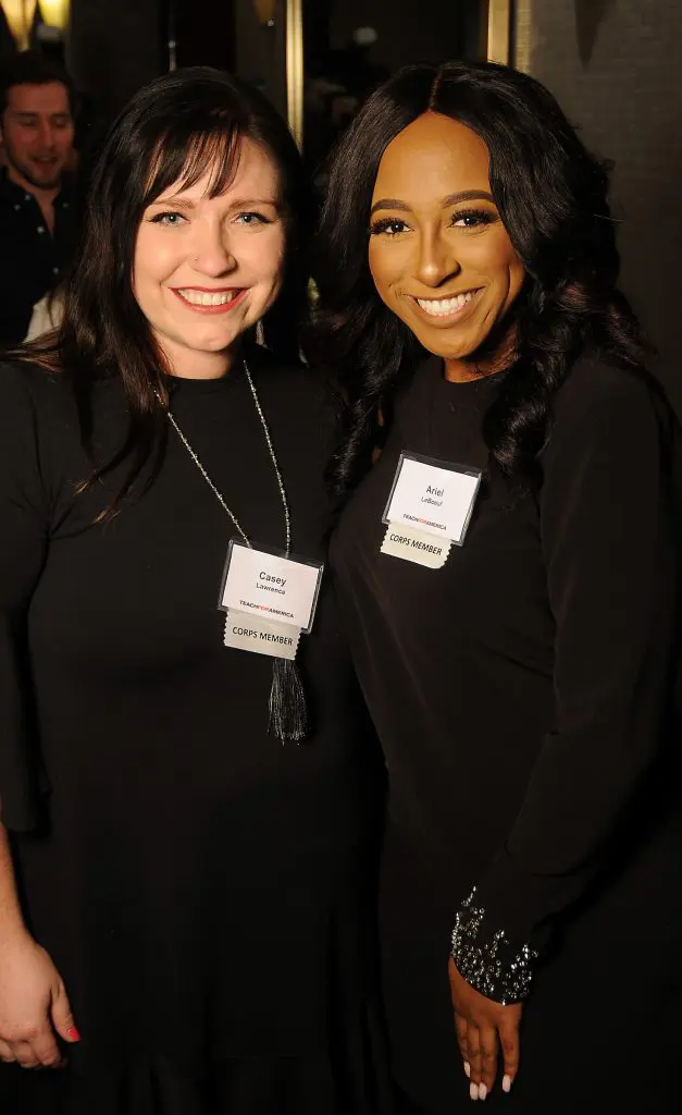 Casey Lawrence and Ariell LeBoeuf at the Teach For America "Realizing One Day" 2018 Benefit Dinner at the Royal Sonesta Hotel Thursday March 29,2018. (Dave Rossman Photo)