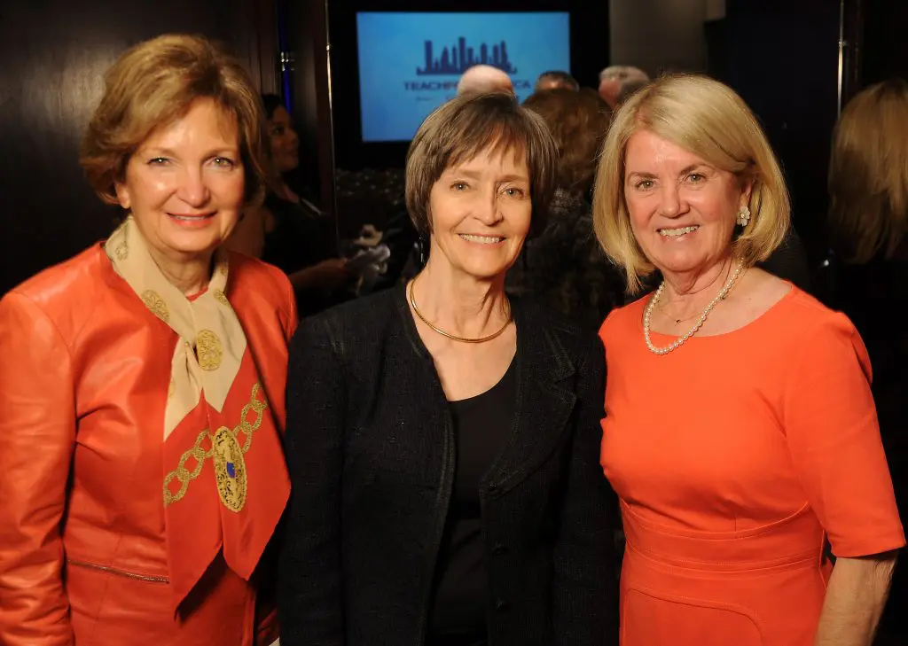From left: Linda Anderson, Susan Dunwoody and Ellen Simmons at the Teach For America "Realizing One Day" 2018 Benefit Dinner at the Royal Sonesta Hotel Thursday March 29,2018. (Dave Rossman Photo)