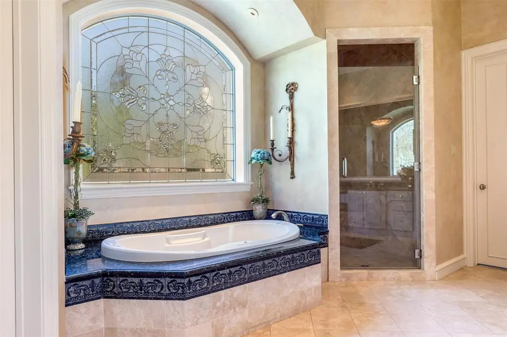 The master bath's Bain Ultra tub is perfect for a soak. 