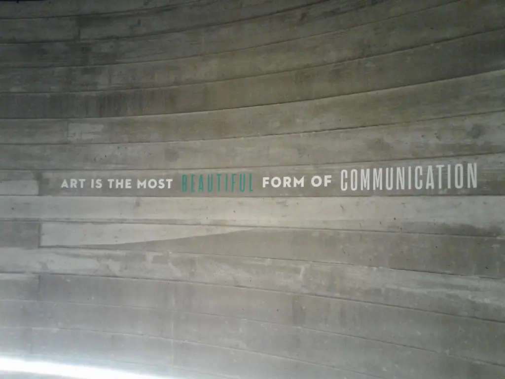 The artist's philosophy is laid out for the viewer at the entrance to the Cistern. (Photo CDA)
