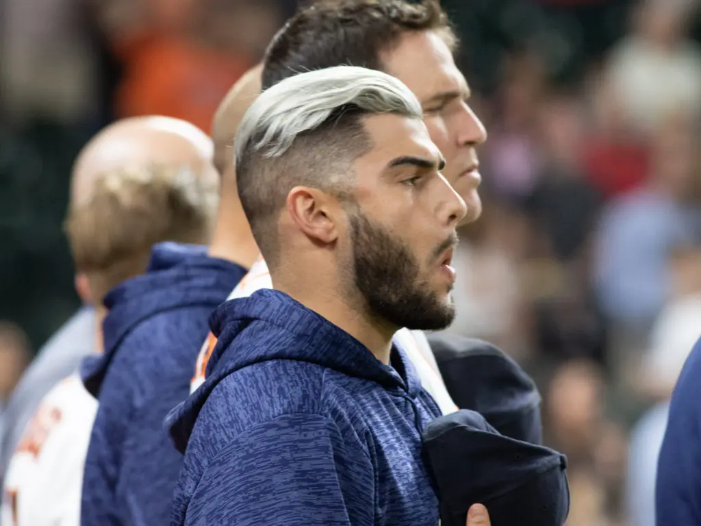 Astros pitcher Lance McCuller's new silver hair is certainly dramatic. (Photo by F. Carter Smith.)