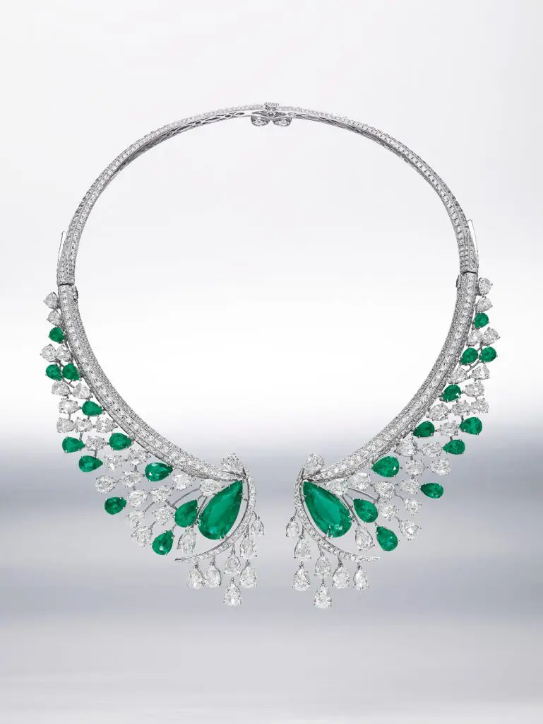 Sutra's dynamic diamond and emerald necklace from their High Jewellery Collection exceeds the million-dollar mark.