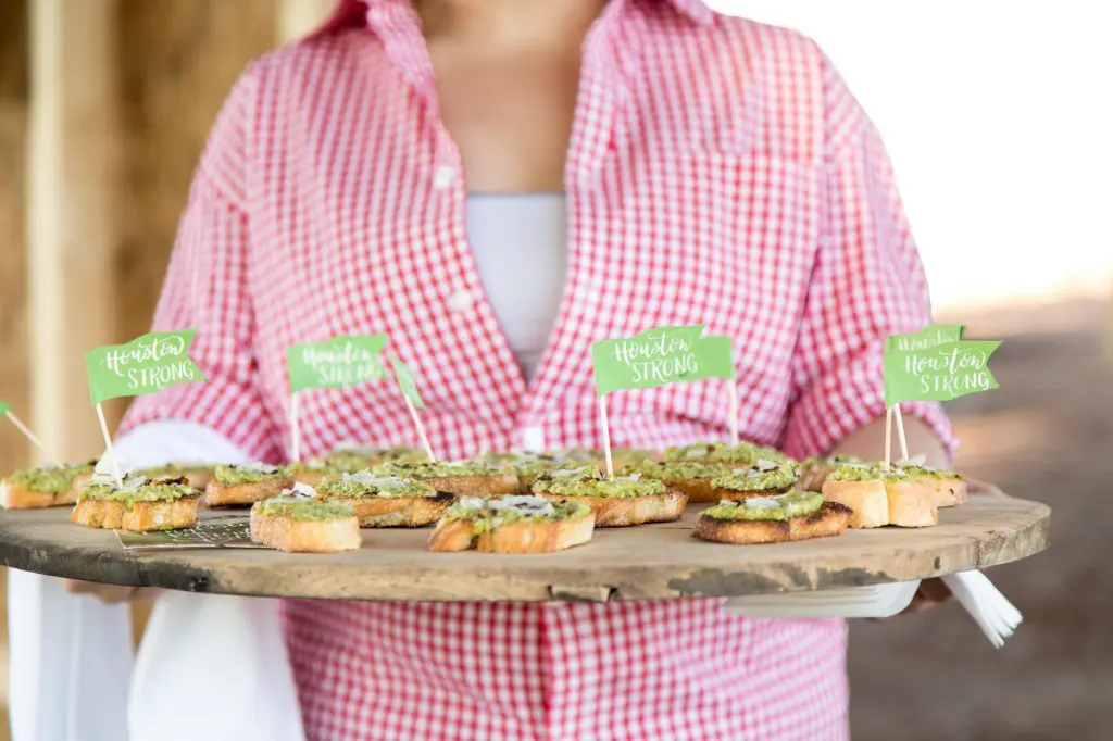 English pea and mint crostini is served up with a side of #houstonstrong