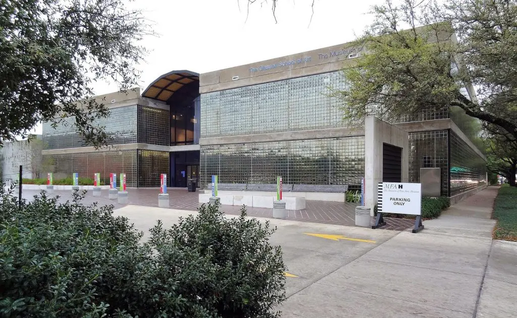 What came before: The original glass-bricked Glassell School of Art, unveiled January 1979, was named for MFAH patron extraordinaire Alfred Glassell Jr. (of the Glassell Gold Collection). Some of the bricks from the post-modern style building designed by architect Eugene Aubrey of S.I. Morris Associates, have been preserved and installed in the wall between the Cullen Sculpture Garden and the new Brown Foundation, Inc. Plaza. 