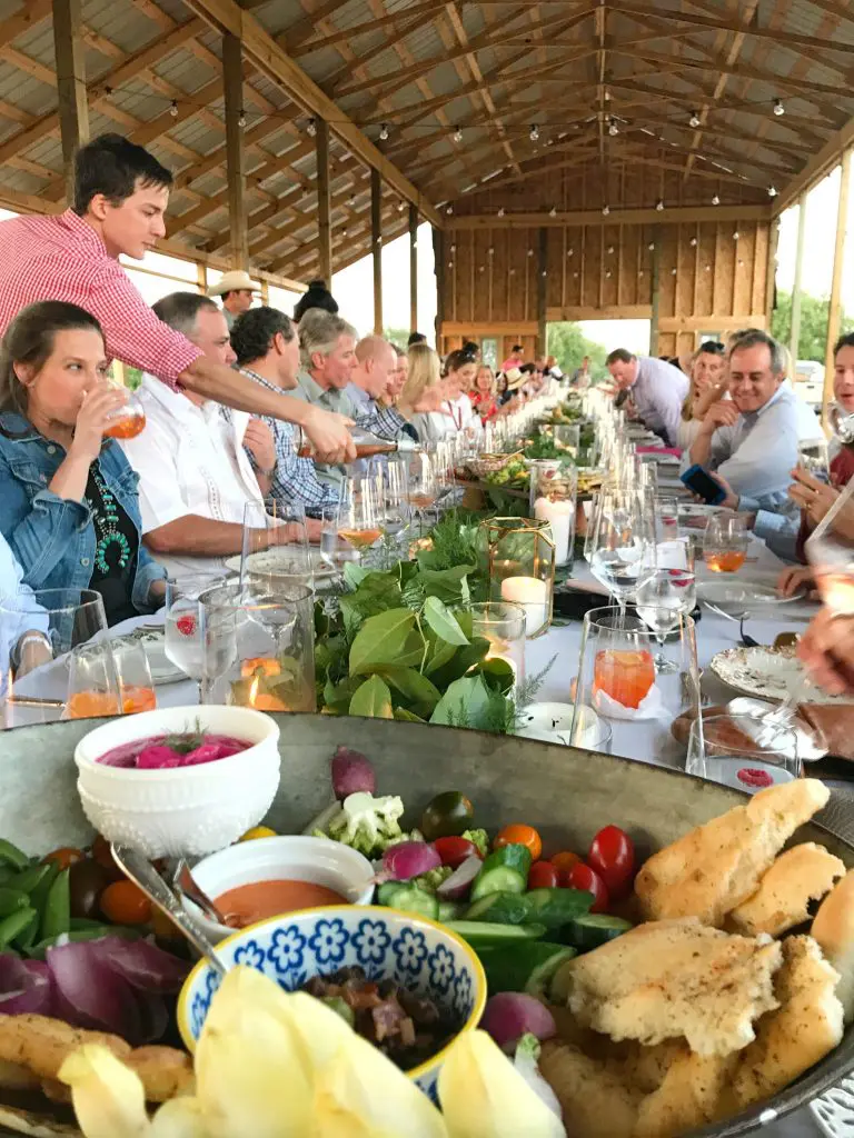Guests enjoy the first course. Photo by Anne Lee Phillips