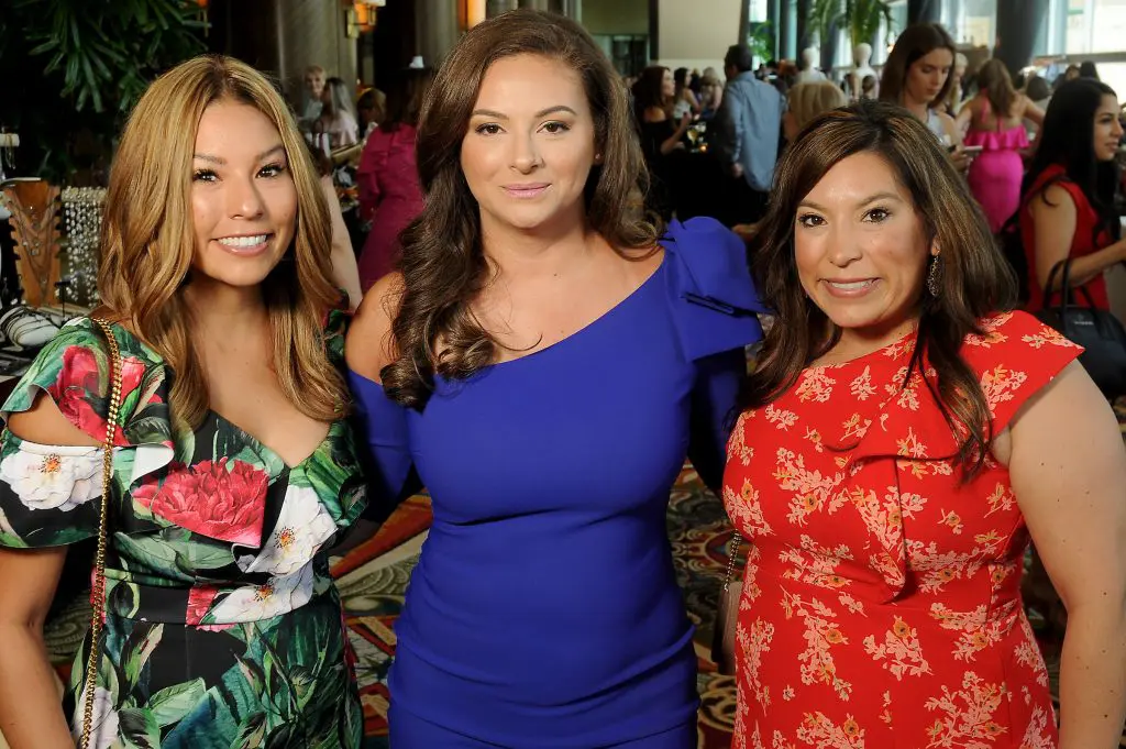 From left: Julie Garza, Maritza Gonzales and Angela Garcia at the Latin Women's Initiative Annual Fashion Show & Luncheon at the Hilton Americas Hotel Friday  May 11 ,2018.(Dave Rossman Photo)