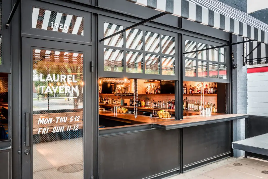 New Dallas restaurant Laurel Tavern boasts an outdoor patio.