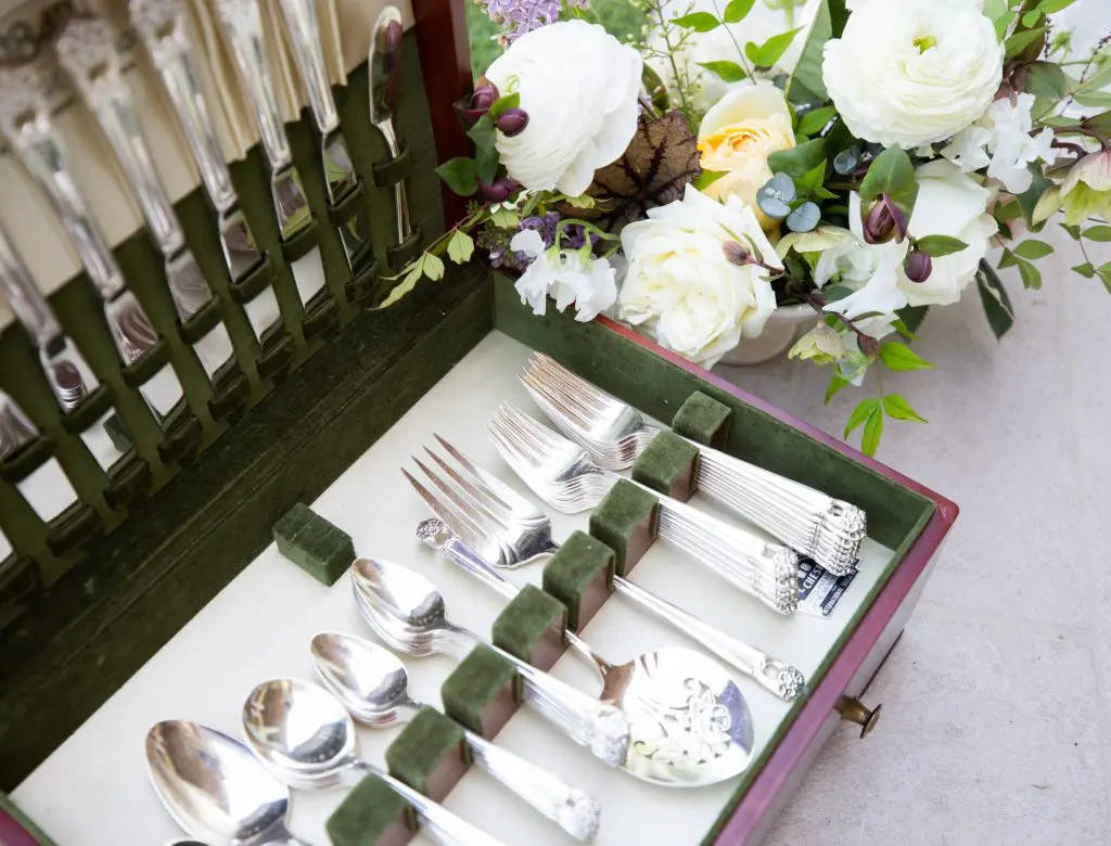 A set of vintage silverware elevates any affair.