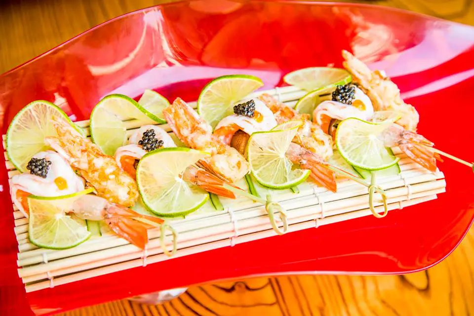 Shrimp with caviar is just one tasty dish on the expansive Nobu menu. 