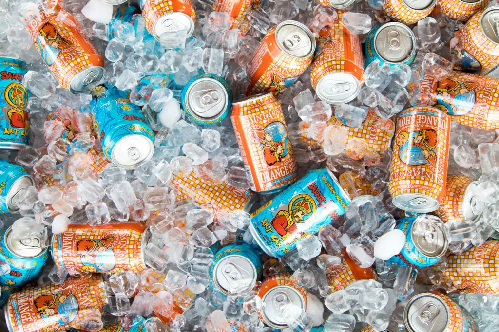 Only local brews would do. Saint Arnold beer fills the vintage canoe.