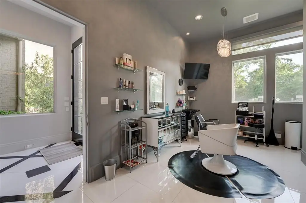 The mansion would not be complete without a private salon. 