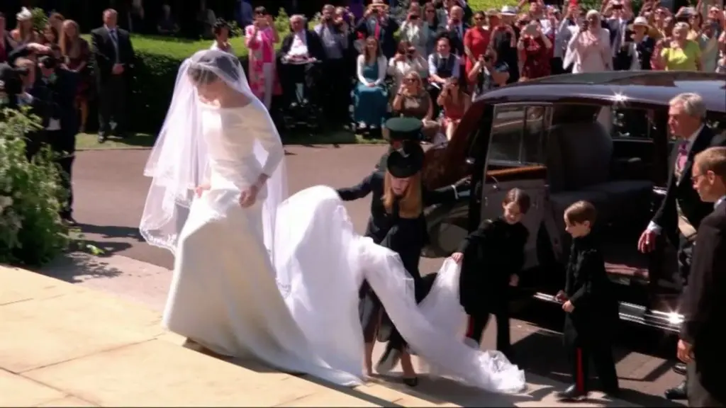 Meghan Markle's royal wedding dress required the aid of two adorable young helpers.