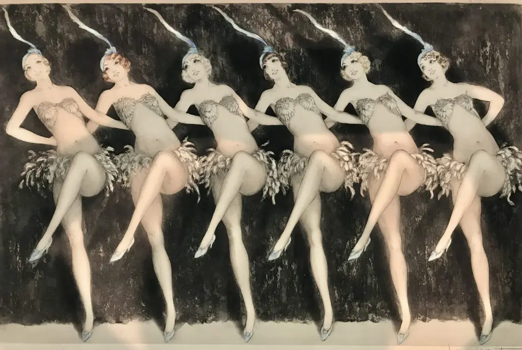 This Louis Icart signed and numbered print is among the numerous artworks indicative of Rosmarin's fascination with the Deco period. 