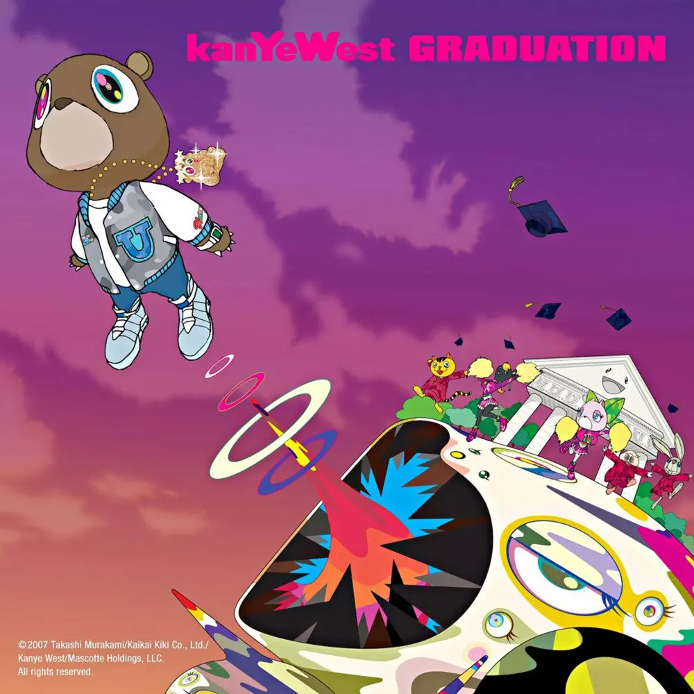 Takashi Murakami's "Graduation" album art for Kanye West, 2007