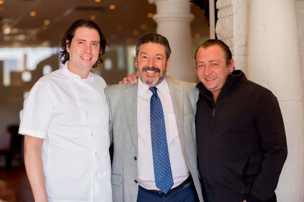 Carmelo's chef Daniel Berg, manager Joe Malheiro, and popular restaurateur Benjamin Berg