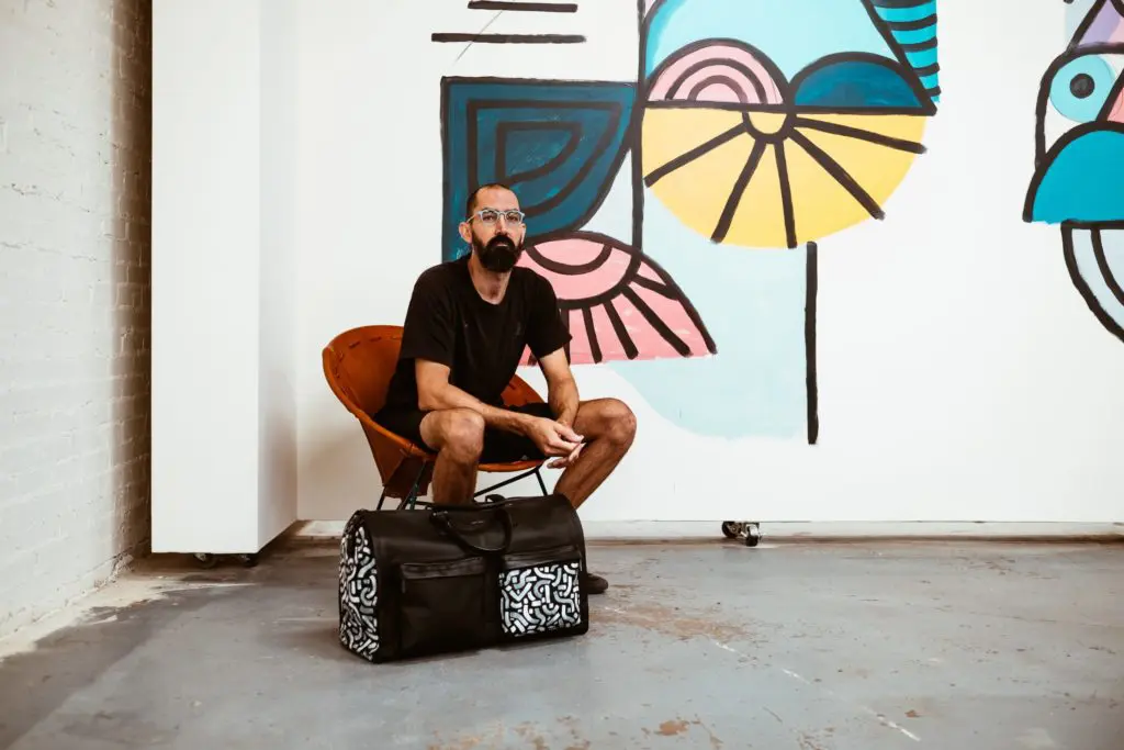 Kyle Steed with the Garment Weekender Bag