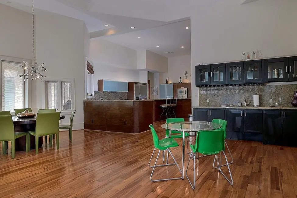 Glossy wood floors make the house shine. 