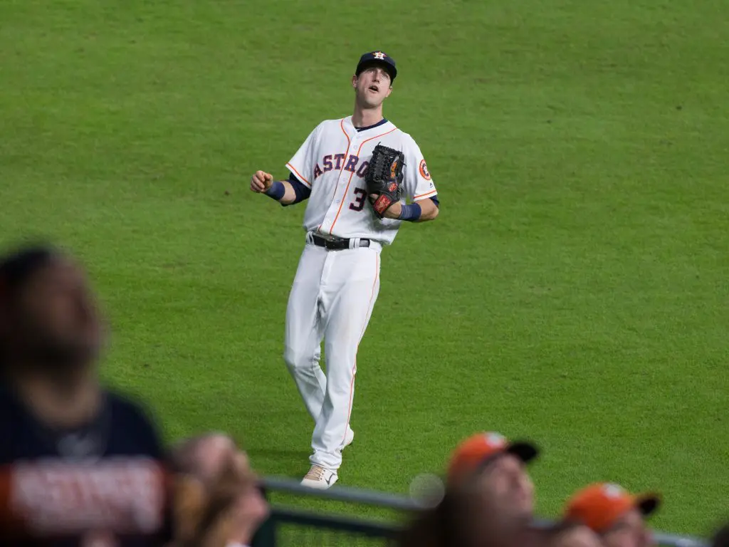 Kyle Tucker plays both corner outfield spots for the reigning world champion Astros.  (Photo by F. Carter Smith.)