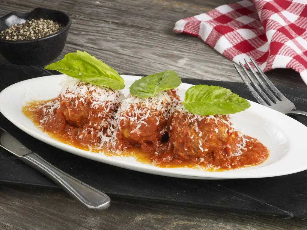 Carmelo’s Cucina Italiana_veal meatballs give brunch some pop. (Photo by Felix Sanchez.)