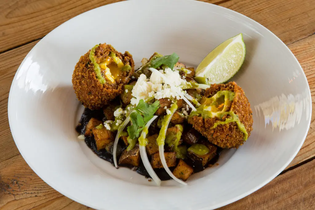 Field & Tides brings Mexican Scotch Egg to the Houston brunch table.