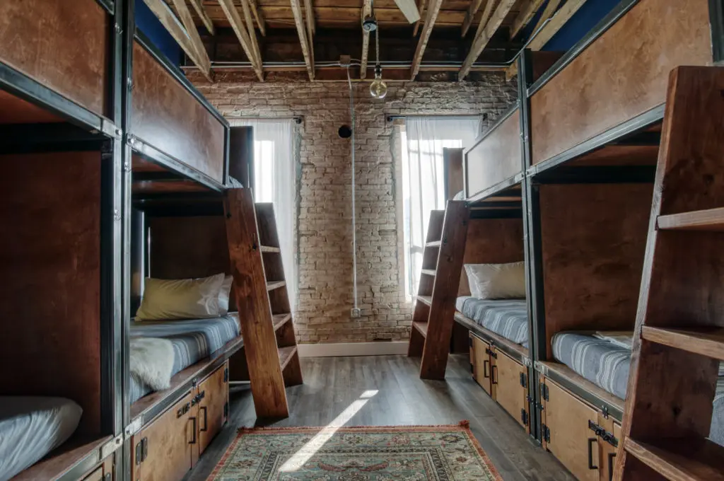 Dormitories in Deep Ellum hostel sleep six to eight and start at $35 per night.