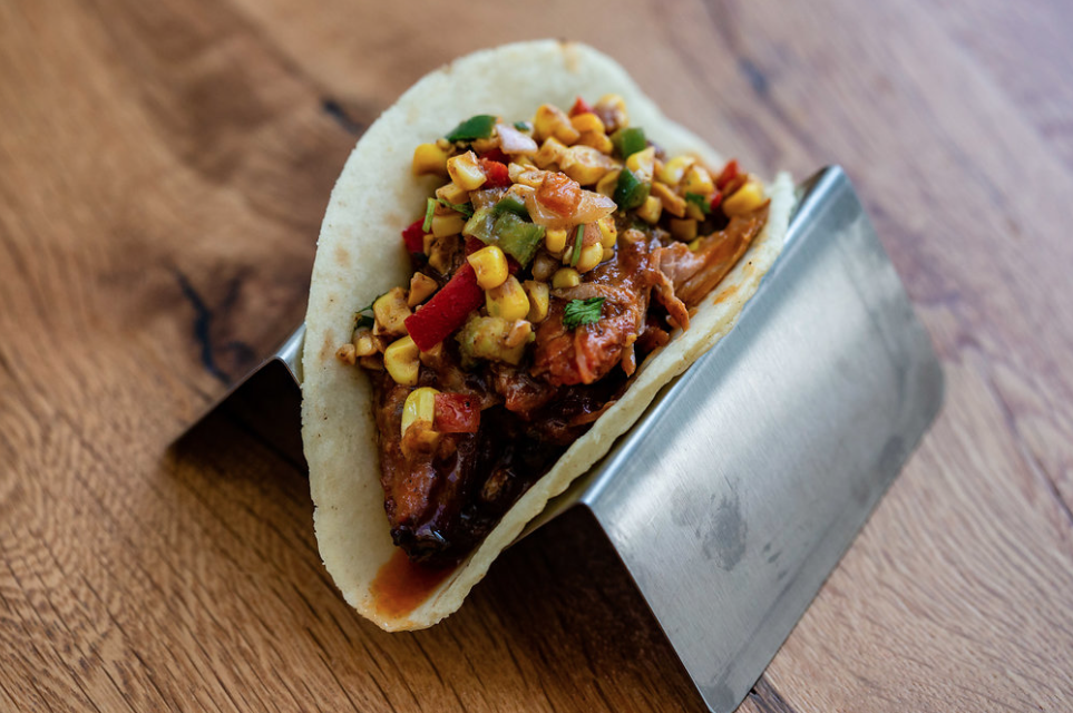 The Berkshire pork taco is dripping with flavor.