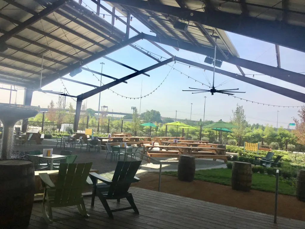 The spot includes an indoor restaurant, a covered beer garden and a patio. 