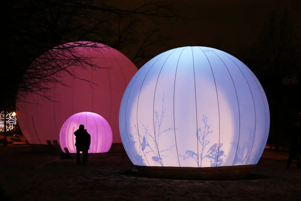 Lucion Traveling Light’s moonGARDEN at Discovery Green, through Sunday, October 7. (Courtesy Lucion)