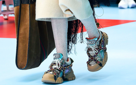 Gucci sneaker $1,590, at Gucci NorthPark Center, Dallas; Gucci Galleria, Neiman Marcus, Saks Fifth Avenue, The Webster, Houston
