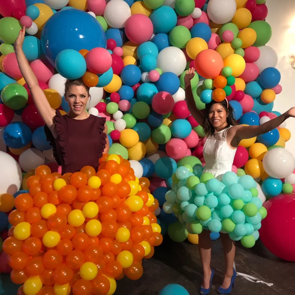 Big Ass Balloon owners Katie Nolet and Kathy Nguyen model their new balloon skirts.