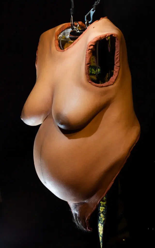 Realistic female body suit from The Health Museum's 'Body as a Work of Art: More Than Skin Deep' exhibit. 