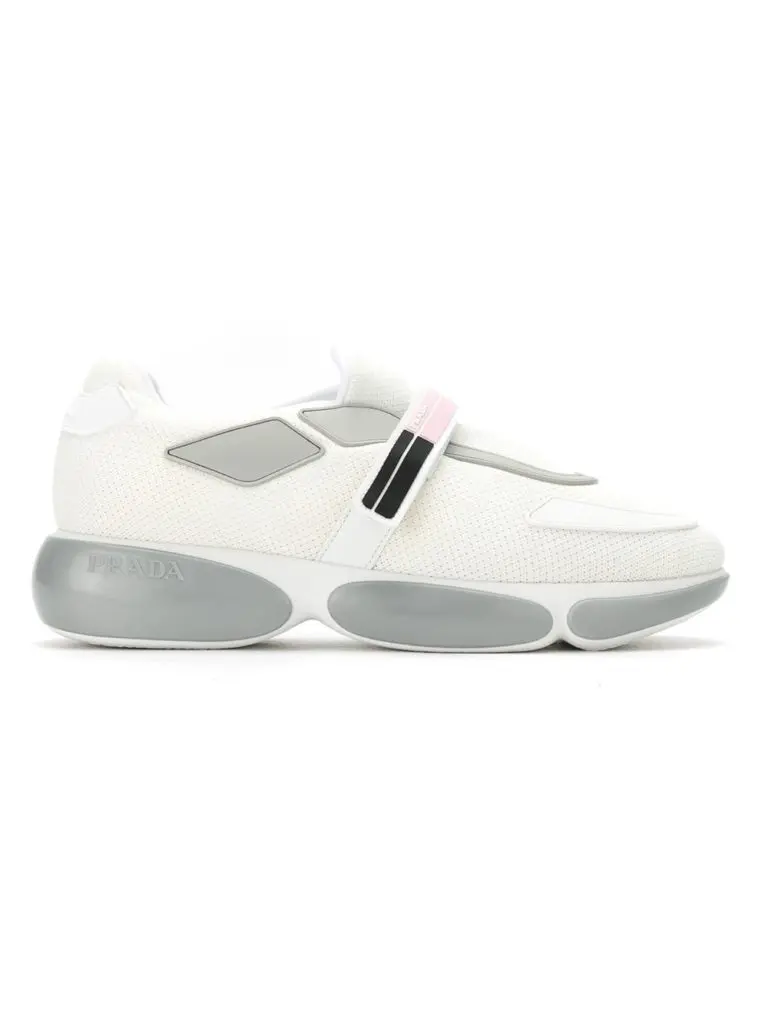 Prada sneaker $750, at Forty Five Ten, Dallas; Prada boutique, Neiman Marcus, Saks Fifth Avenue, Houston