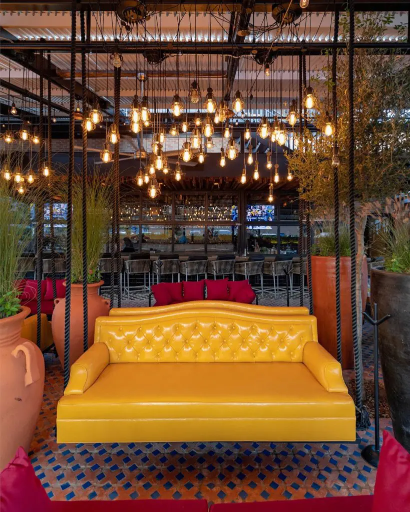 The interior is inspired by the bright colors of Mexico.