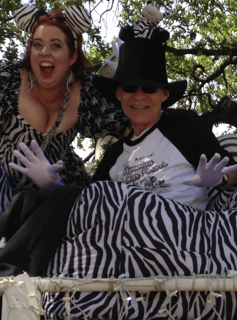 Amy Lynch Kolflat and Bart Trujillo at least year's Art Car Parade. 
