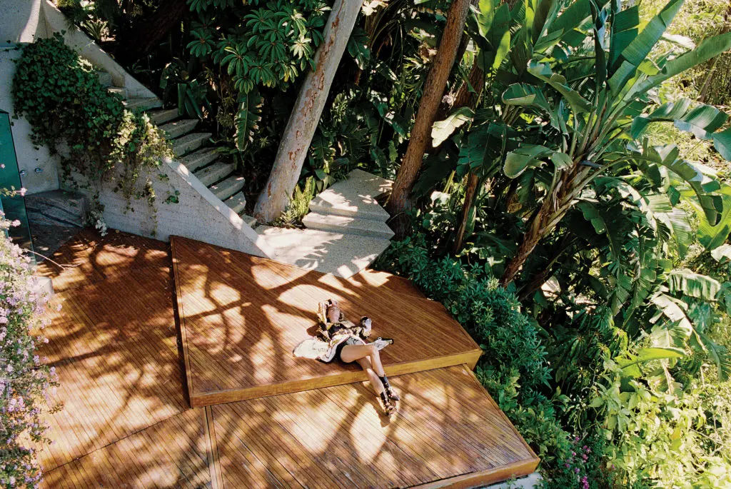 A terrace cuts through four acres of tropical gardens.  (Photo by Enmi Yang )