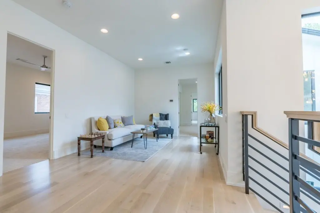 The breezy upstairs sitting area is a great place to unwind. 