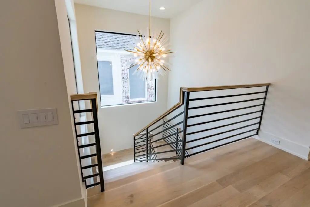 The view from the stairs highlights the home's ample natural light. 