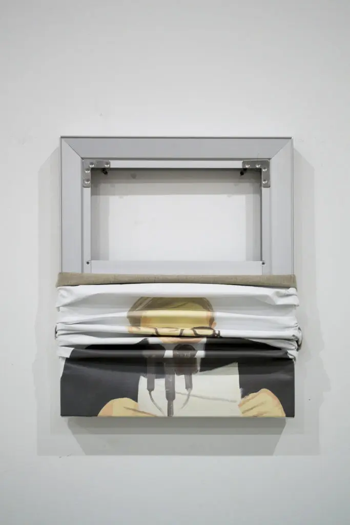 "Hafez," Jwan Yosef, 2018, oil on linen and aluminum