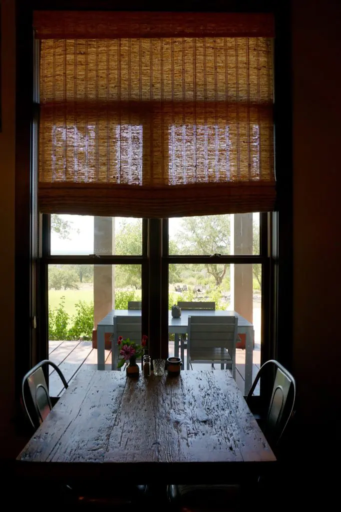The inn has a communal dining room. 
