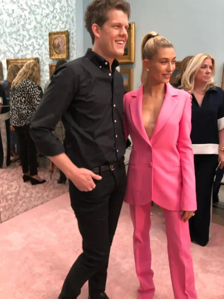 Wes Gordon, Hailey Baldwin at Carolina Herrera runway show New York Fashion Week