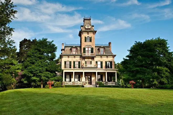 Cordts Mansion, in the Hudson River Valley, Kingston, New York, is among seven historic properties owned by the artist, including the epic Watres Armory. (Courtesy wsj.com)