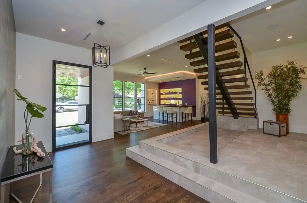 Sky-high ceilings open up the space at 4223 Whitman. 