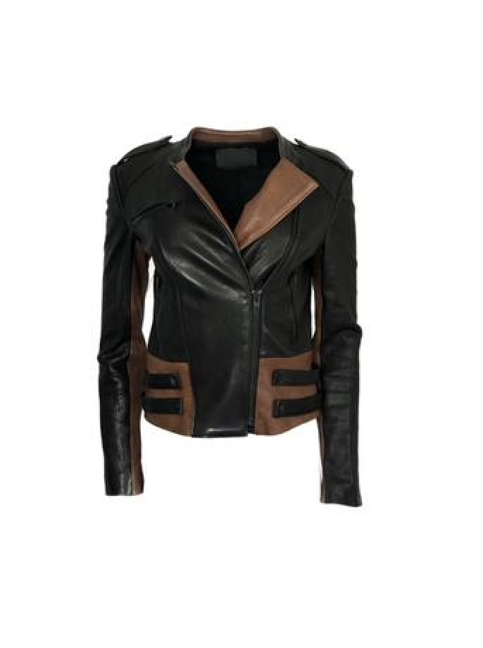 <a href=“http://www.thelittlebirdinc.com/collections/jackets/products/alc-size-4-brown-black-zip-moto-jacket-outwear”>ALC Jacket, $245.00.</a>
