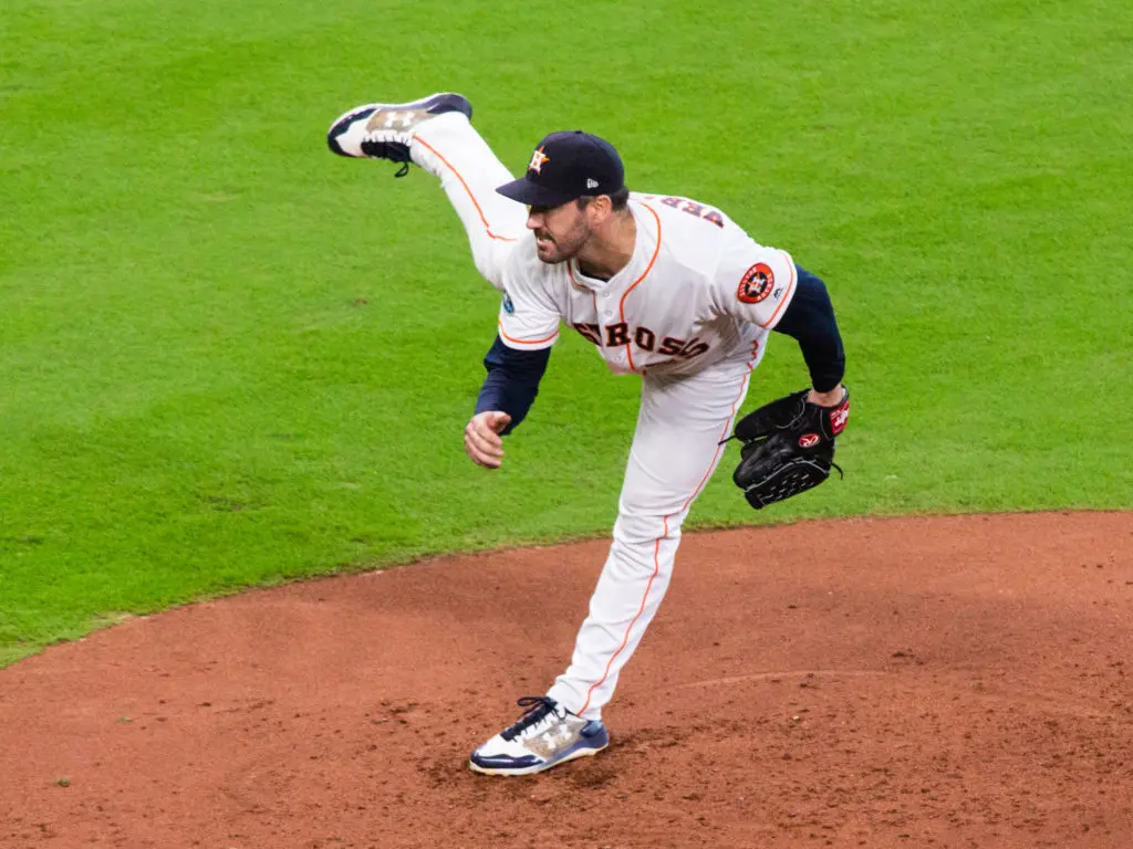 Astros ace Justin Verlander held the Indians without a single hit for the first five innings. (Photo by F. Carter Smith.)